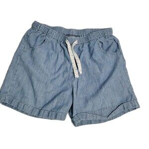 Lands' End Girl Pull On Cuffed Shorts with Polka-dot Ribbon Drawstring size 14